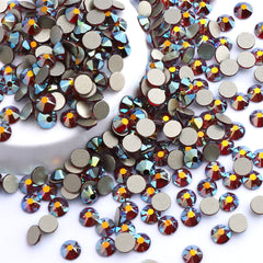 Dark Siam AB Glass Flat Back Glue-On Rhinestones 16 Cut Facets In Bulk WholesaleRhinestone