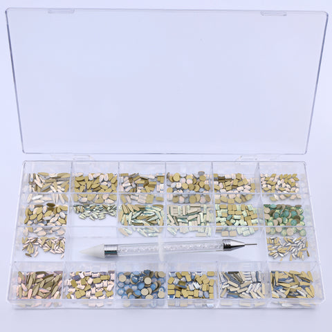 Mixed Opal colors Multi Shapes Glass Fancy Rhinestone Kit Box For Nail Art HZ2120 WholesaleRhinestone