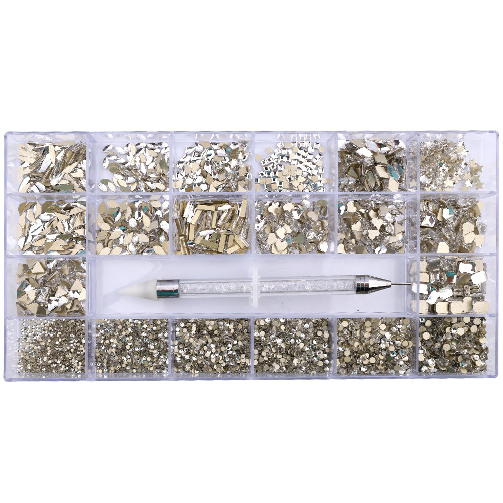 Mixed Multi Shapes Glass Crystal Fancy Rhinestones Kit Box For Nail Art HZ2101 WholesaleRhinestone