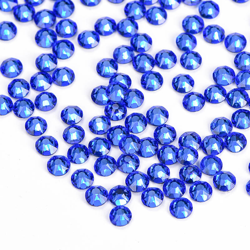 Capri Blue Glass HotFix Rhinestones 16 Cut Facets In Bulk WholesaleRhinestone