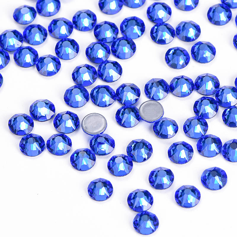 Capri Blue Glass HotFix Rhinestones 16 Cut Facets WholesaleRhinestone
