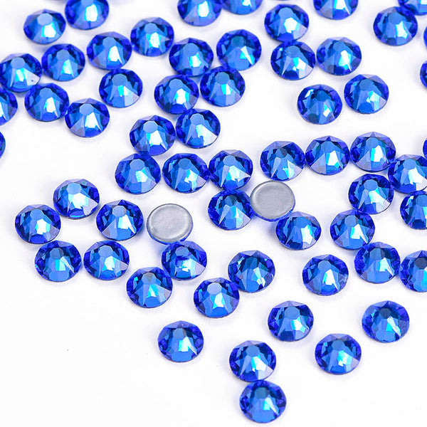 Capri Blue Glass HotFix Rhinestones 16 Cut Facets WholesaleRhinestone