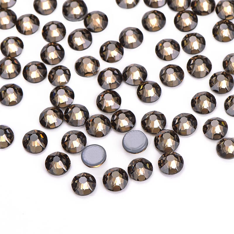 Gerookte topaz glas hotfix steentjes 16 gesneden facetten Secundaire afbeelding