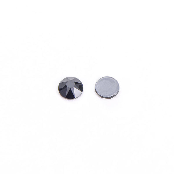 Jet Black Glass HotFix Rhinestones 16 Cut Facets WholesaleRhinestone