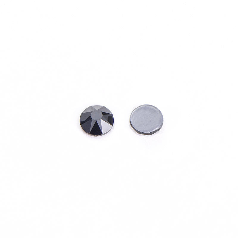 Jet Black Glass HotFix Rhinestones 16 Cut Facets In Bulk WholesaleRhinestone