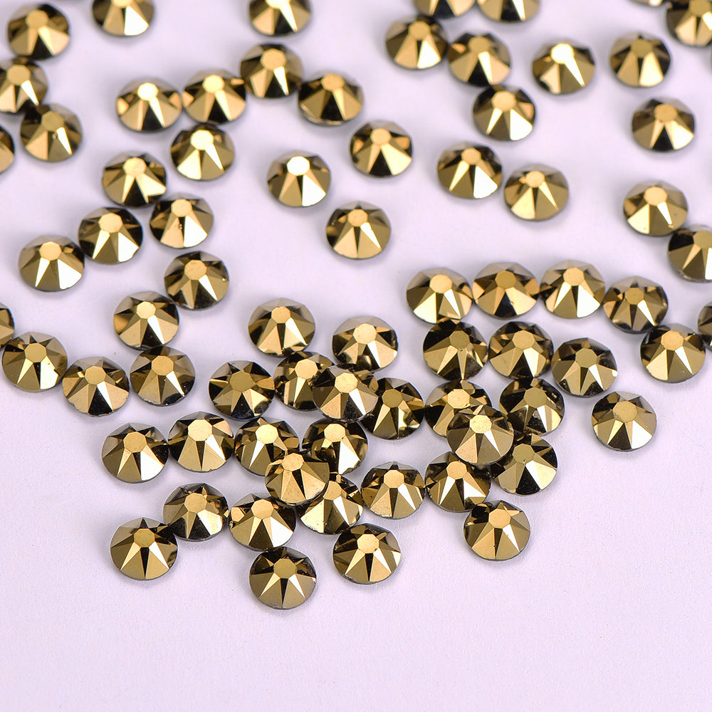 Aurum Glass HotFix Rhinestones 16 Cut Facets In Bulk WholesaleRhinestone