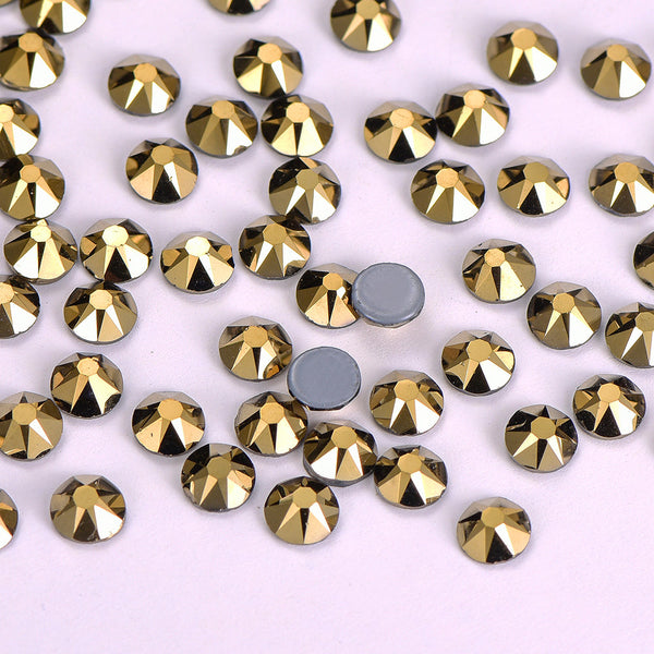 Aurum Glass HotFix Rhinestones 16 Cut Facets In Bulk WholesaleRhinestone