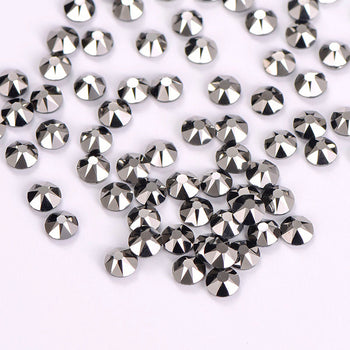 Hematite Glass HotFix Rhinestones 16 Cut Facets In Bulk WholesaleRhinestone