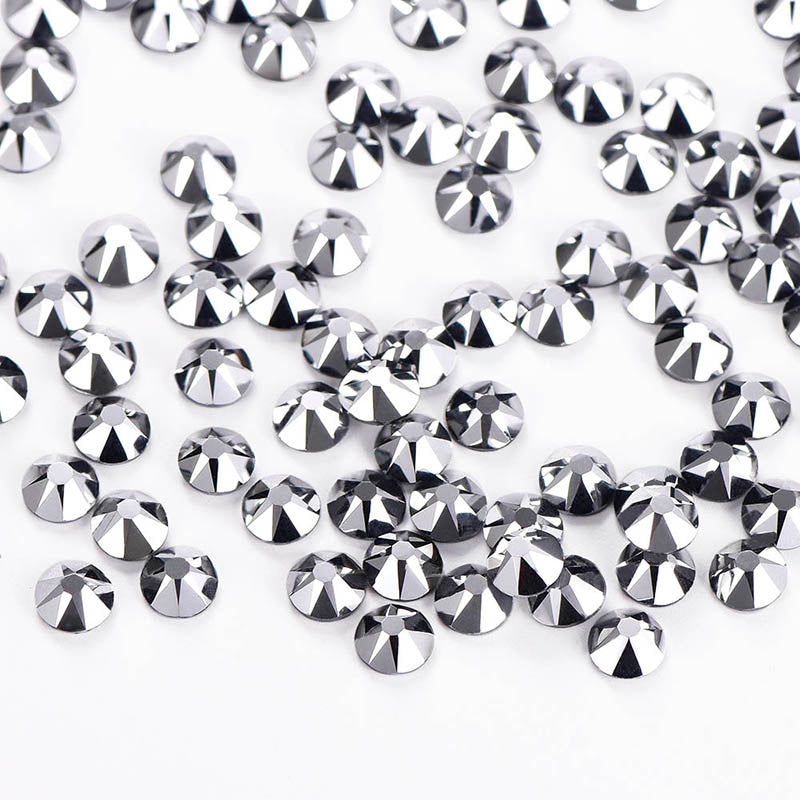 Sølv glas hotfix rhinestones 16 skårne facetter Sekundært billede