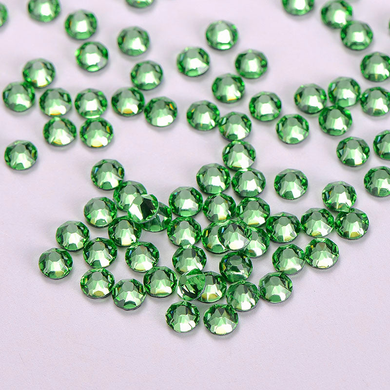 Peridot Glass HotFix Rhinestones 16 Cut Facets In Bulk WholesaleRhinestone