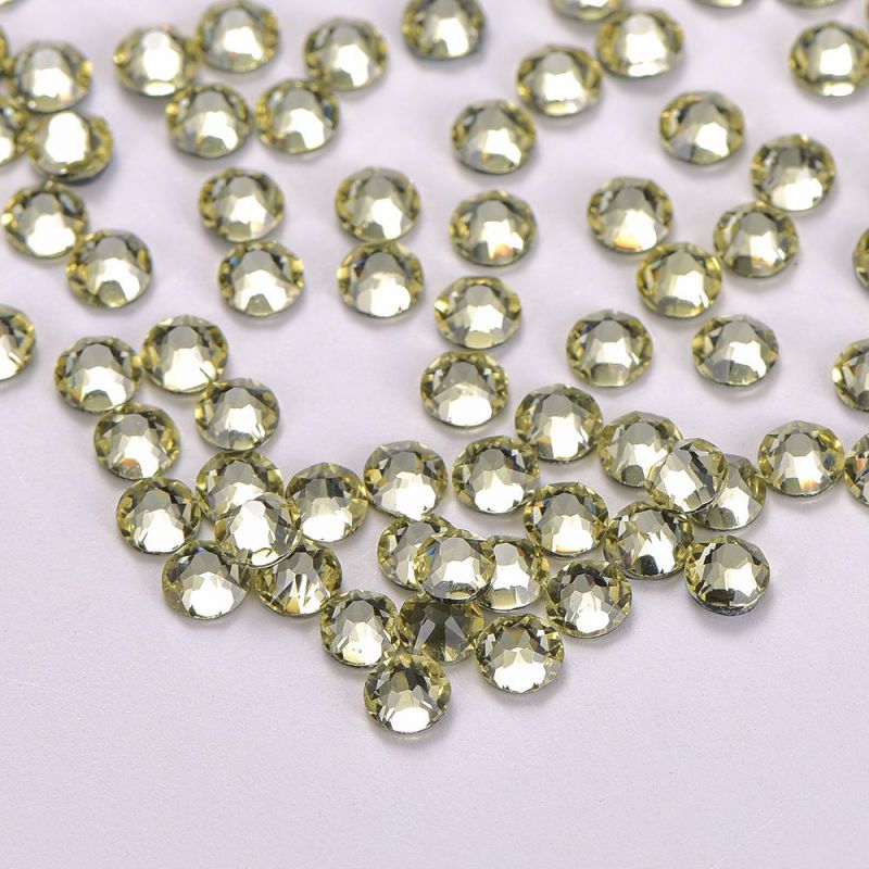 Light Yellow Glass HotFix Rhinestones 16 Cut Facets In Bulk WholesaleRhinestone