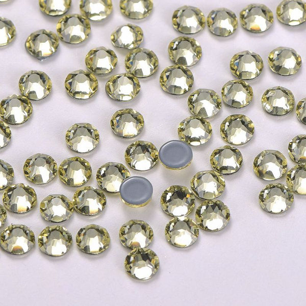 Light Yellow Glass HotFix Rhinestones 16 Cut Facets WholesaleRhinestone