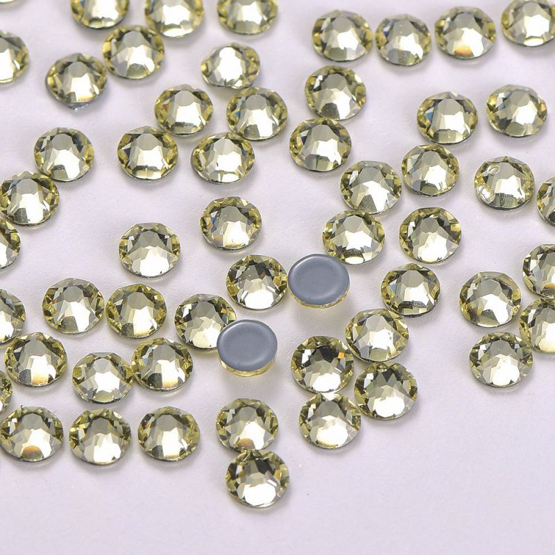 Light Yellow Glass HotFix Rhinestones 16 Cut Facets In Bulk WholesaleRhinestone Main image