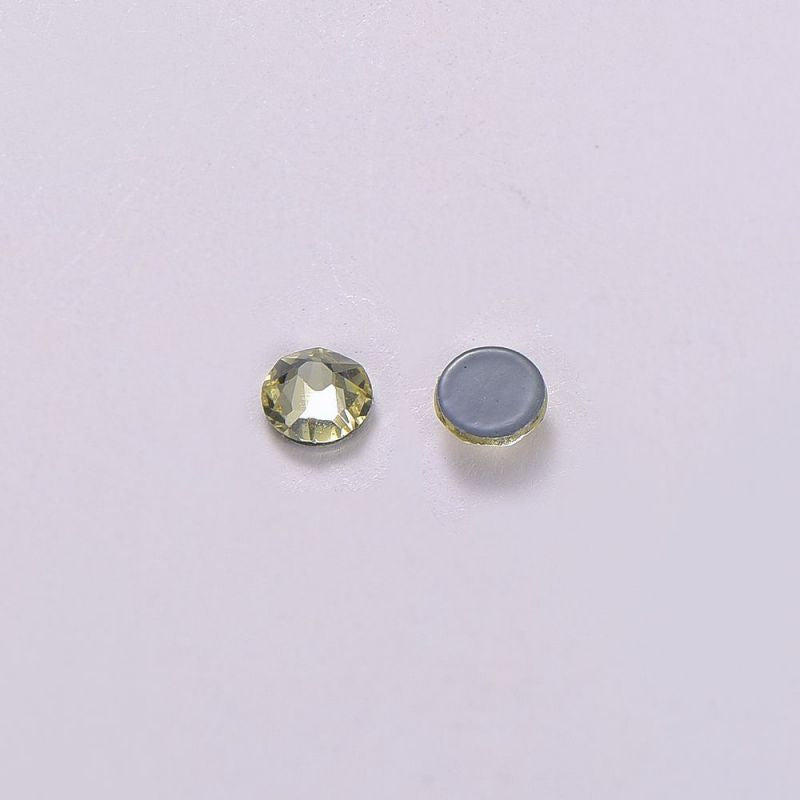 Light Yellow Glass HotFix Rhinestones 16 Cut Facets In Bulk WholesaleRhinestone