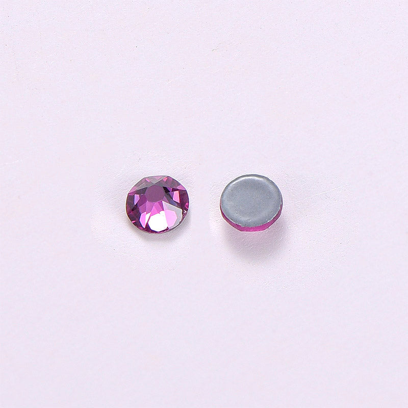 Fuchsia Glass Hotfix Rhinestones 16 skårne facetter i bulk Sekundært billede
