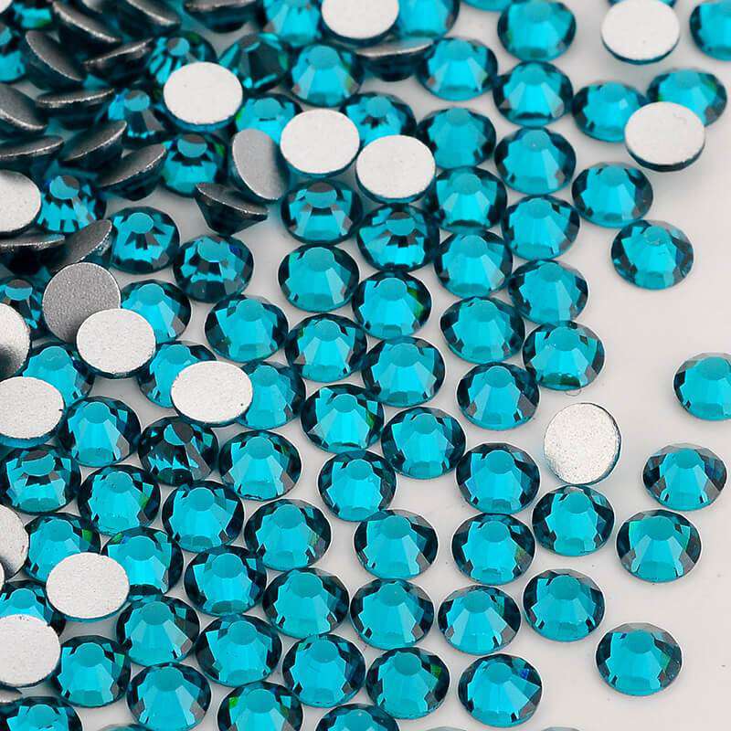 BULK Blue Zircon Glass FLATBACK Rhinestones