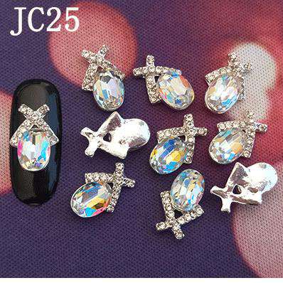 3D Alloy Nail Rhinestone Charms Crystal AB Nail Art Decorations JC21-JC40 WholesaleRhinestone
