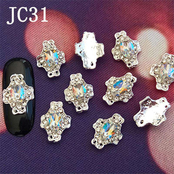 3D Alloy Nail Rhinestone Charms Crystal AB Nail Art Decorations JC21-JC40 WholesaleRhinestone