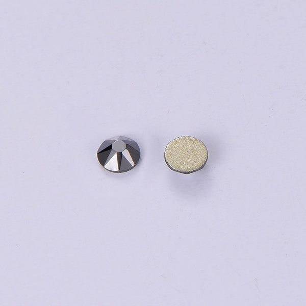 Jet Hematite Glass Flat Back Glue-On Rhinestones 16 Cut Facets WholesaleRhinestone