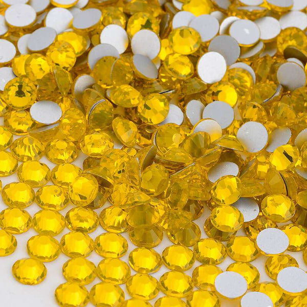 Citrine Glass FlatBack Rhinestones Silver Back WholesaleRhinestone