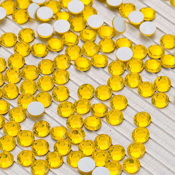 Citrine Glass FlatBack Rhinestones Silver Back WholesaleRhinestone