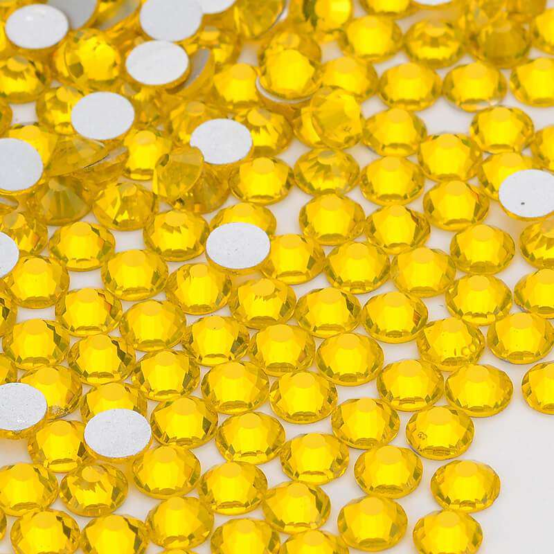Citrine Glass FlatBack Rhinestones Silver Back WholesaleRhinestone