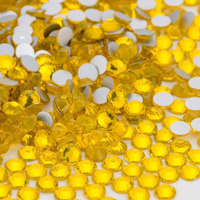 Citrine Glass FlatBack Rhinestones Silver Back WholesaleRhinestone