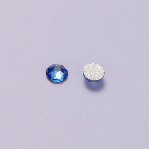 Light Blue Glass Flat Back Glue-On Rhinestones 16 Cut Facets WholesaleRhinestone Main image