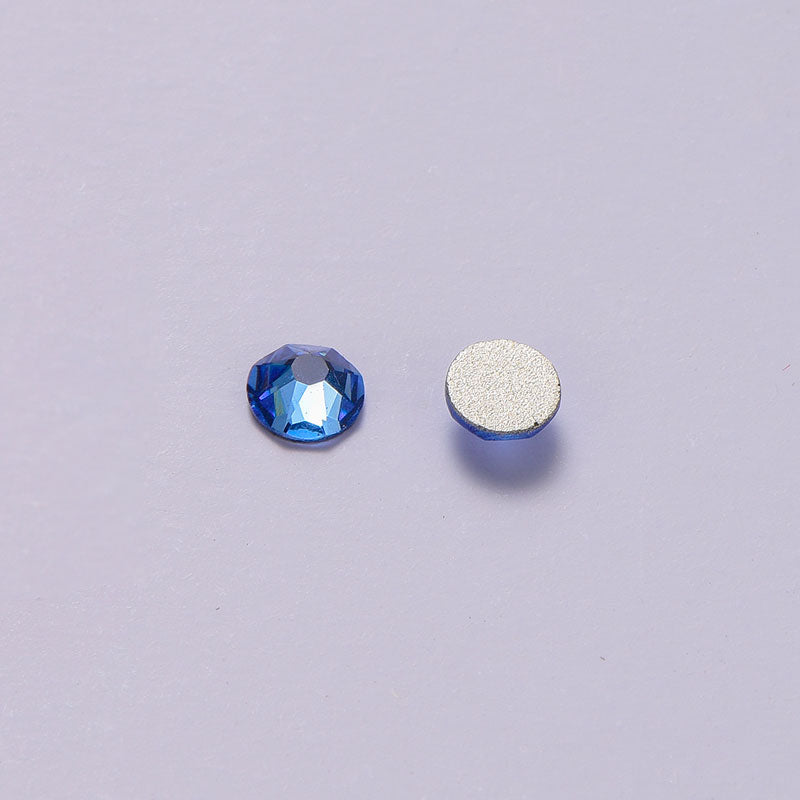 Light Blue Glass Flat Back Glue-On Rhinestones 16 Cut Facets WholesaleRhinestone Main image
