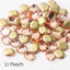 Light Peach Magic Mirror Shape Pointed Back Fancy Rhinestones For Nail Art WholesaleRhinestone