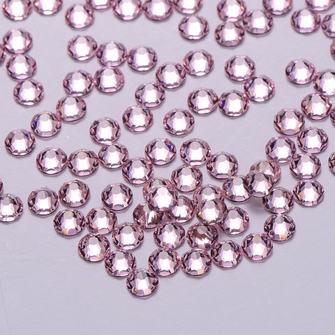Lys rosa glass flat rygg lim-på rhinestones 16cut fasetter Secondary image