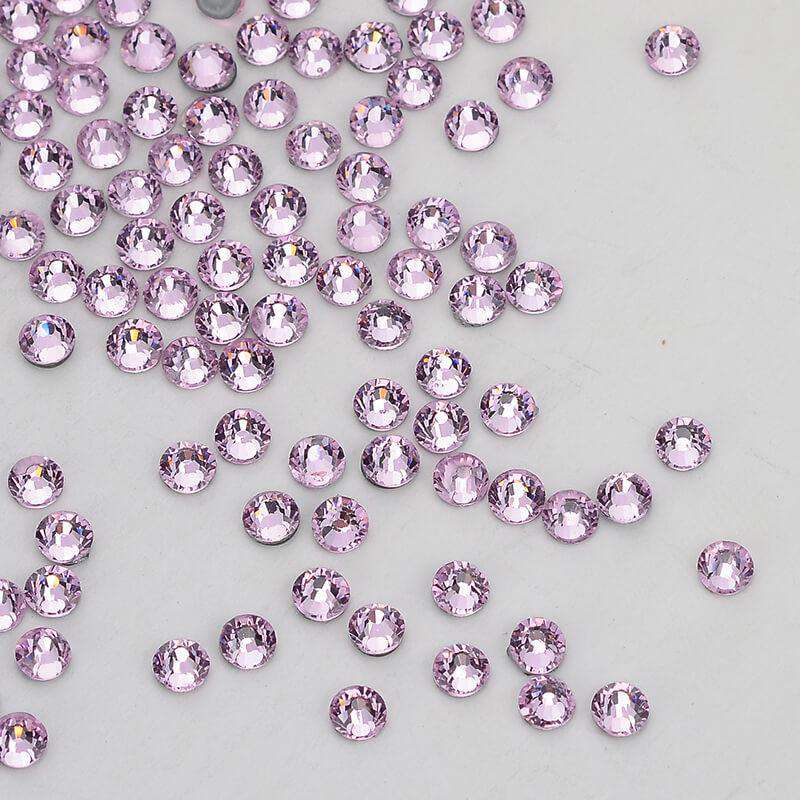Shinestones di hotfix in vetro rosa chiaro Immagine secondaria del prodotto