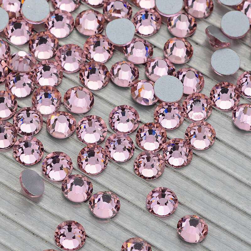 Light Pink Crystal FlatBack Glass Rhinestones Glue-On for Nail Art ...