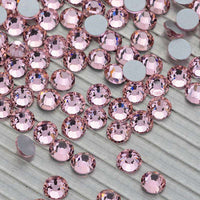 Light Pink Glass FlatBack Rhinestones Silver Back WholesaleRhinestone