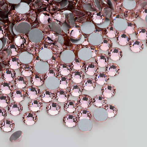 Light Pink Glass FlatBack Rhinestones Silver Back WholesaleRhinestone