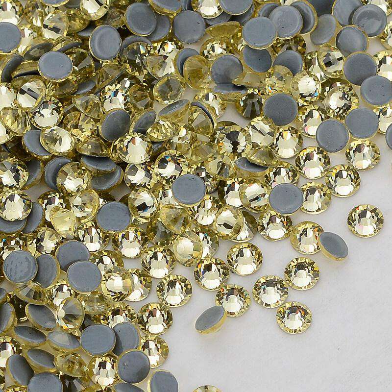 Rhinestones de hotfijo de vidrio amarillo claro a granel Imagen secundaria del producto