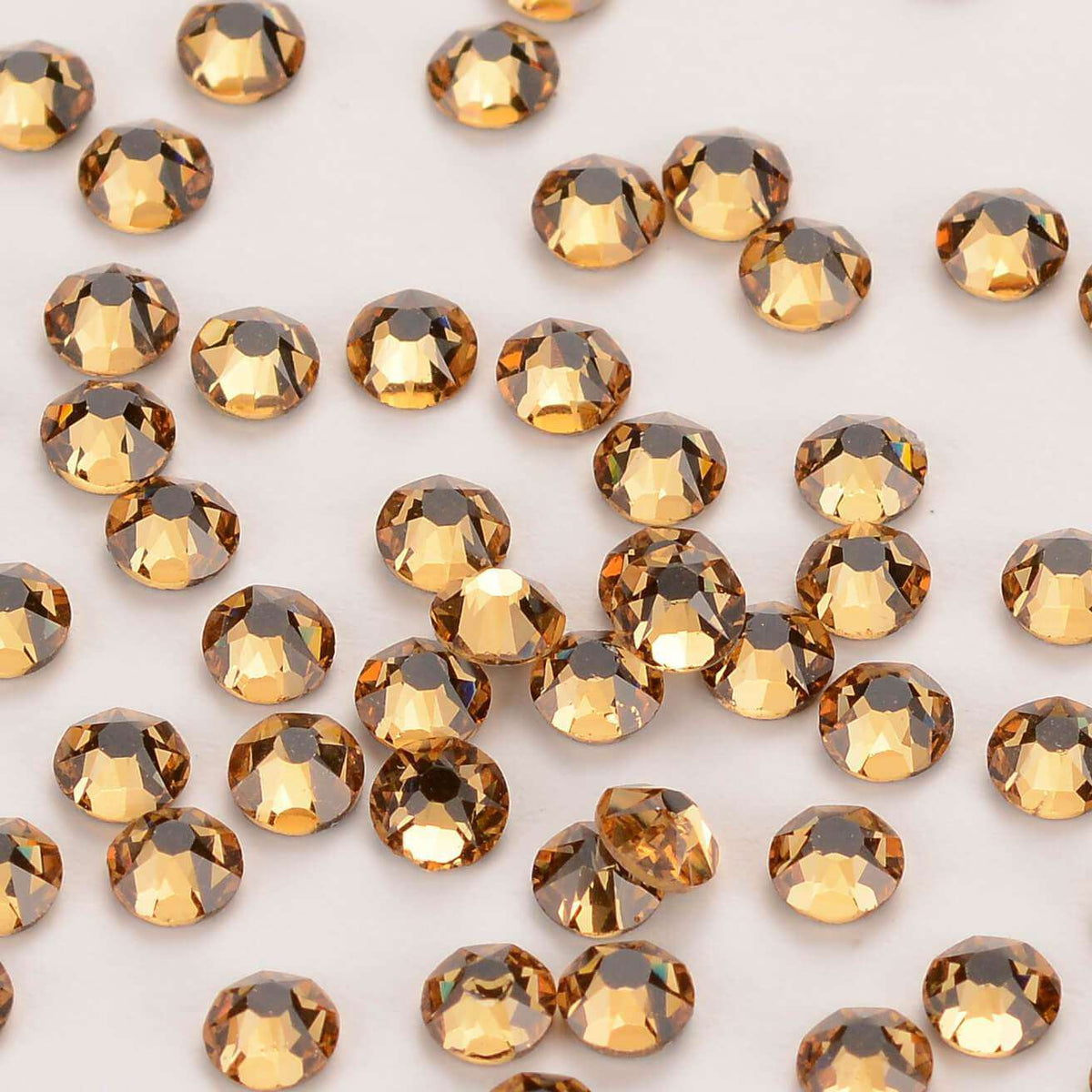 Light Colorado Topaz Glass HotFix Rhinestones 16 Cut Facets In Bulk WholesaleRhinestone