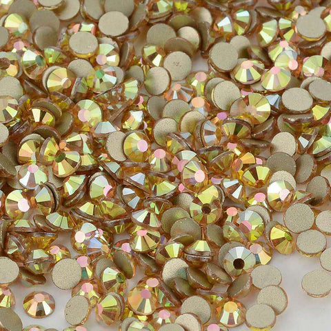 Metal Sunlight Effects Glass FlatBack Rhinestones Golden Back WholesaleRhinestone Main image