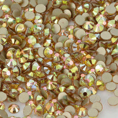 Metal Sunlight Effects Glass FlatBack Rhinestones Golden Back WholesaleRhinestone