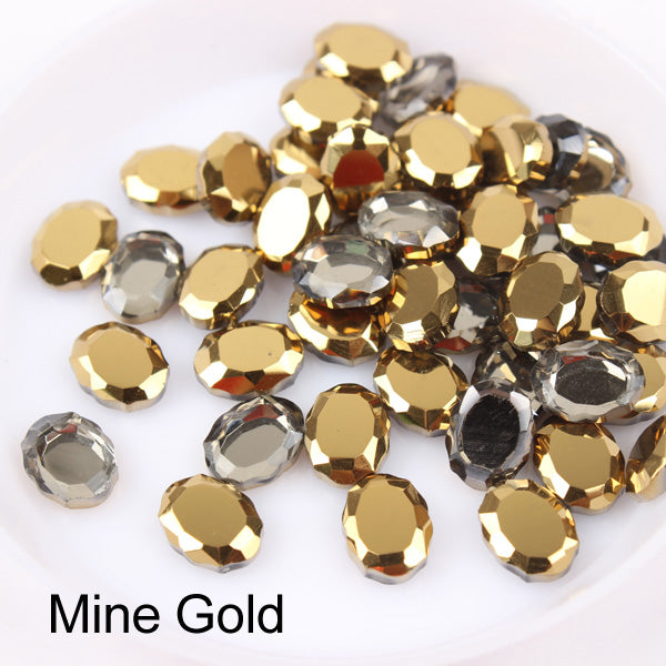 Mine Gold Magic Mirror Shape Pointed Back Fancy Rhinestones For Nail Art WholesaleRhinestone メイン画像