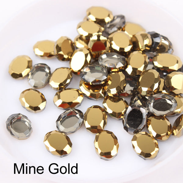 Mine Gold Magic Mirror Shape Pointed Back Fancy Rhinestones For Nail Art WholesaleRhinestone