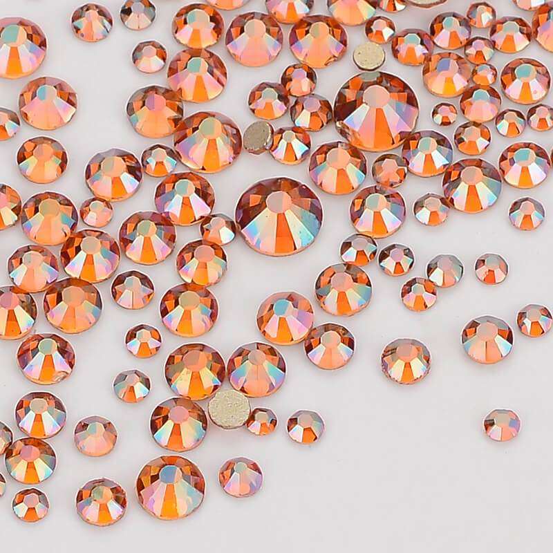 Gemischte Größen Bernsteinglas Flatback -Strass für Nagelkunst Zweitbild