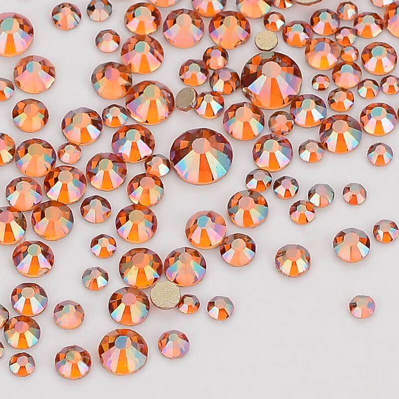 Mixed Sizes Amber Glass FlatBack Rhinestones For Nail Art WholesaleRhinestone