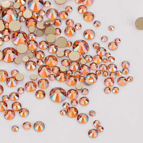 Mixed Sizes Amber Glass FlatBack Rhinestones For Nail Art WholesaleRhinestone