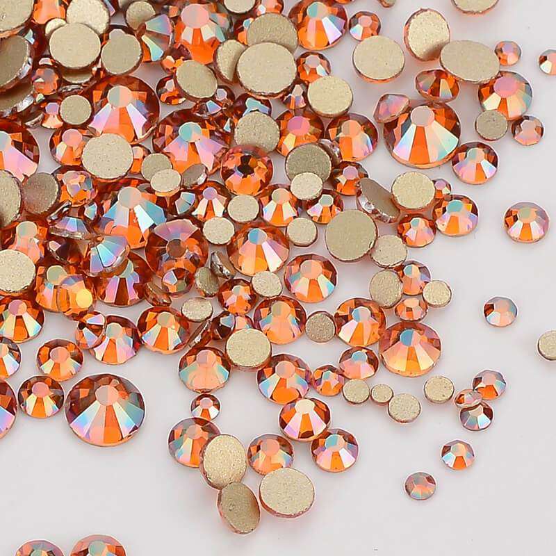 Mixed Sizes Amber Glass FlatBack Rhinestones For Nail Art WholesaleRhinestone