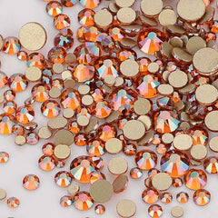 Mixed Sizes Amber Glass FlatBack Rhinestones For Nail Art WholesaleRhinestone