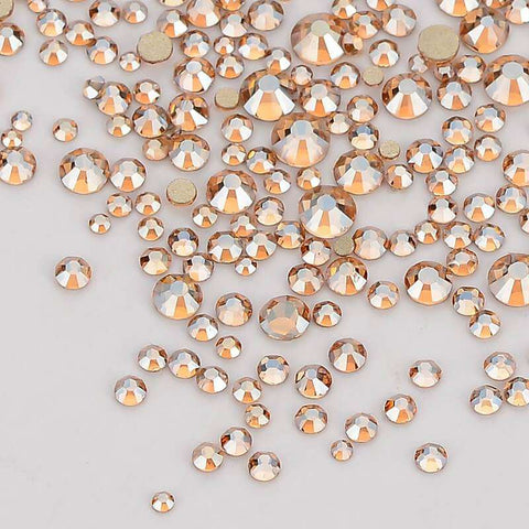 Mixed Sizes Golden Shadow Glass FlatBack Rhinestones For Nail Art WholesaleRhinestone