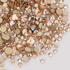 Mixed Sizes Golden Shadow Glass FlatBack Rhinestones For Nail Art WholesaleRhinestone