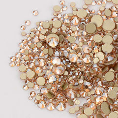 Mixed Sizes Golden Shadow Glass FlatBack Rhinestones For Nail Art WholesaleRhinestone