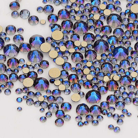 Mixed Sizes Violet Effect Glass FlatBack Rhinestones For Nail Art WholesaleRhinestone